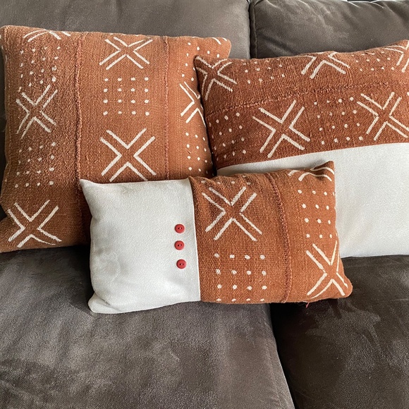 Genuine African Mudcloth Throw Pillows Set of 4 - Picture 8 of 8
